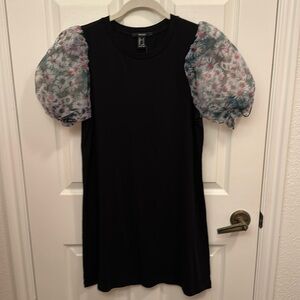 Forever 21 Floral Sleeve Mini Dress, S